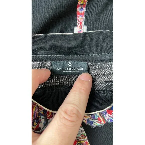 MARCELO BURLON WINGS BLACK T-SHIRT L - Picture 6 of 7